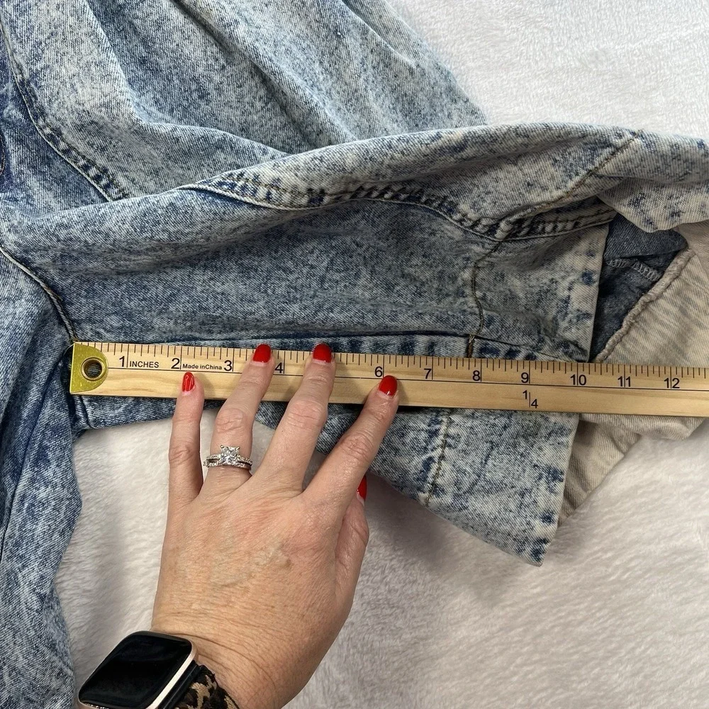 Vintage Jrs‎ 7 1980's Denim Short Overalls Acid Washed Pleated Long Grunge Punk